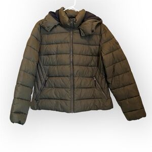 Olive Green Women's Puffer Jacket
